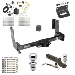 Ultimate Tow Package For 14-25 Freightliner Mercedes-Benz Sprinter 1500 2500 3500 w/o Factory Step Bumper Trailer Hitch w/ Wiring 2" Drop Mount Dual 2" and 1-7/8" Ball Lock Bracket Cover 2" Receiver Reese