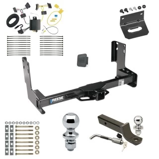 Ultimate Tow Package For 14-25 Freightliner Mercedes-Benz Sprinter 1500 2500 3500 w/o Factory Step Bumper Trailer Hitch w/ Wiring 2" Drop Mount Dual 2" and 1-7/8" Ball Lock Bracket Cover 2" Receiver Reese