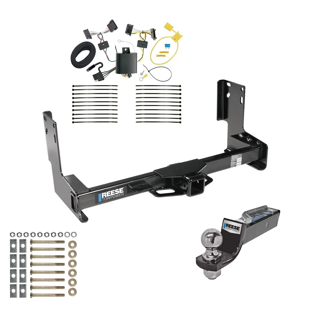 Tow Package For 07-13 Mercedes-Benz Freightliner 07-09 Dodge Sprinter 2500 3500 w/o Factory Step Bumper Trailer Hitch w/ Wiring 2" Drop Mount 2" Ball 2" Receiver Reese