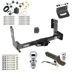 Ultimate Tow Package For 07-13 Mercedes-Benz Freightliner 07-09 Dodge Sprinter 2500 3500 w/o Factory Step Bumper Trailer Hitch w/ Wiring 2" Drop Mount Dual 2" and 1-7/8" Ball Lock Bracket Cover 2" Receiver Reese
