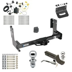 Ultimate Tow Package For 07-13 Mercedes-Benz Freightliner 07-09 Dodge Sprinter 2500 3500 w/o Factory Step Bumper Trailer Hitch w/ Wiring 2" Drop Mount Dual 2" and 1-7/8" Ball Lock Bracket Cover 2" Receiver Reese