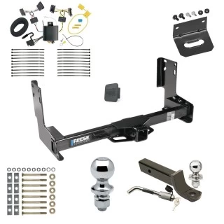 Ultimate Tow Package For 07-13 Mercedes-Benz Freightliner 07-09 Dodge Sprinter 2500 3500 w/o Factory Step Bumper Trailer Hitch w/ Wiring 2" Drop Mount Dual 2" and 1-7/8" Ball Lock Bracket Cover 2" Receiver Reese