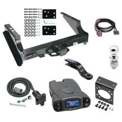 Class 5 18K Trailer Hitch Tow Package Prodigy P3 Brake Control For 99-16 Ford F-250 F-350 F-450 Super Duty Standard Bed & Bumper w/ 7-Way RV Wiring 2" Drop Mount 2" Ball Class 4 2" Receiver Draw-Tite Tekonsha