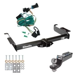 Tow Package For 96-99 Chevy Express GMC Savana 1500 2500 3500 Trailer Hitch w/ Wiring 2" Drop Mount 2" Ball 2" Receiver