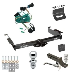 Ultimate Tow Package For 96-99 Chevy Express GMC Savana 1500 2500 3500 Trailer Hitch w/ Wiring 2" Drop Mount Dual 2" and 1-7/8" Ball Lock Bracket Cover 2" Receiver