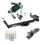 Tow Package For 00-02 Chevrolet Express GMC Savana 1500 2500 3500 Trailer Hitch w/ Wiring 2" Drop Mount 2" Ball 2" Receiver