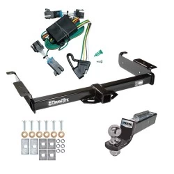 Tow Package For 00-02 Chevrolet Express GMC Savana 1500 2500 3500 Trailer Hitch w/ Wiring 2" Drop Mount 2" Ball 2" Receiver