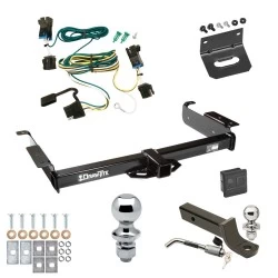 Ultimate Tow Package For 03-27 Chevy Express GMC Savana 1500 2500 3500 Trailer Hitch w/ Wiring 2" Drop Mount Dual 2" and 1-7/8" Ball Lock Bracket Cover 2" Receiver
