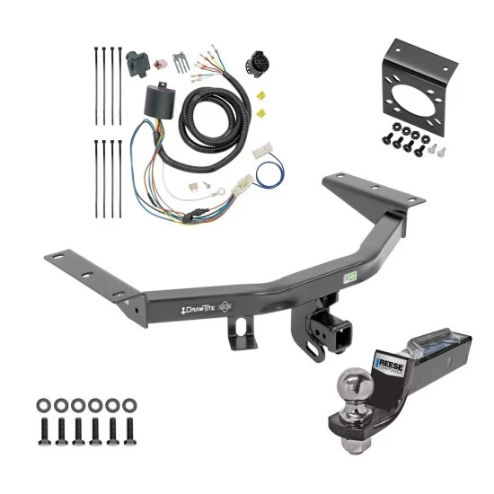 Trailer Hitch Tow Package w/ 7-Way RV Wiring For 16-22 Honda Pilot All Models w/ 2" Drop Mount 2" Ball Class 4 2" Receiver