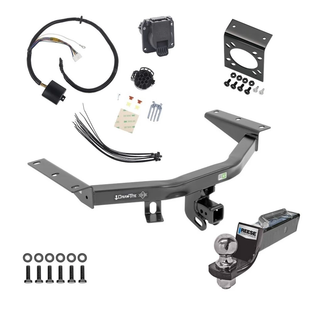 Trailer Hitch Tow Package w/ 7-Way RV Wiring For 14-20 Acura MDX All Models w/ 2" Drop Mount 2" Ball Class 4 2" Receiver