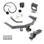 Trailer Hitch Tow Package w/ 7-Way RV Wiring For 14-20 Acura MDX All Models w/ 2" Drop Mount 2" Ball Class 4 2" Receiver