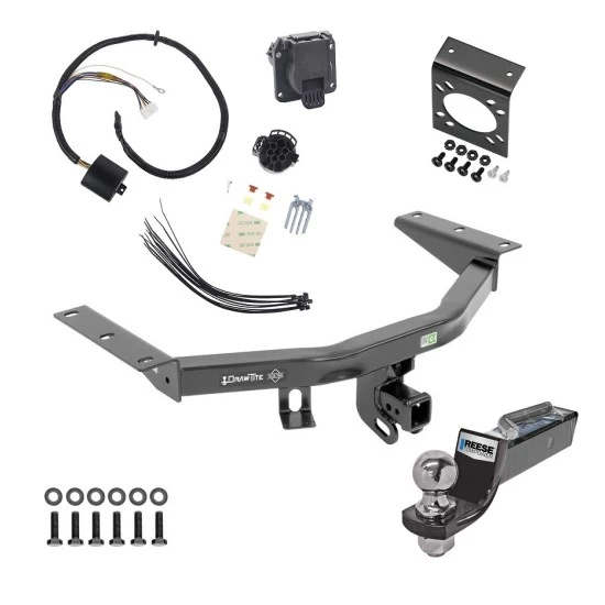 Trailer Hitch Tow Package w/ 7-Way RV Wiring For 14-20 Acura MDX All Models w/ 2" Drop Mount 2" Ball Class 4 2" Receiver