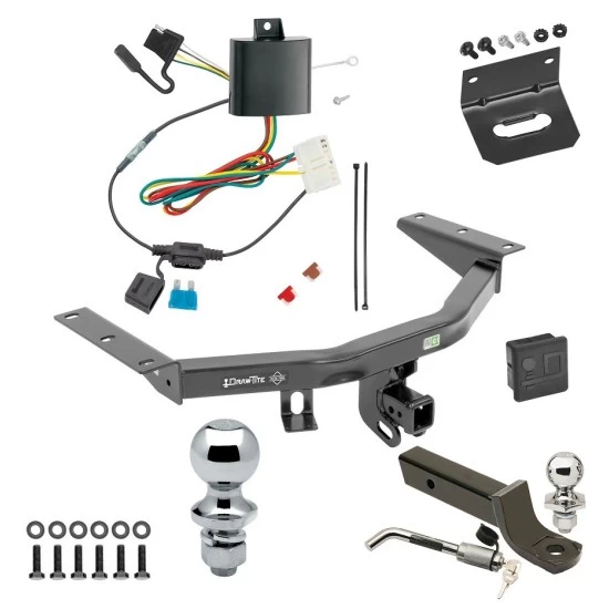 Ultimate Tow Package For 14-20 Acura MDX All Models Trailer Hitch w/ Wiring 2" Drop Mount Dual 2" and 1-7/8" Ball Lock Bracket Cover 2" Receiver