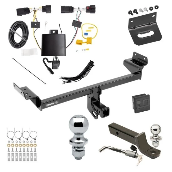 Ultimate Tow Package For 19-23 Lincoln Nautilus All Models Trailer Hitch w/ Wiring 2" Drop Mount Dual 2" and 1-7/8" Ball Lock Bracket Cover 2" Receiver