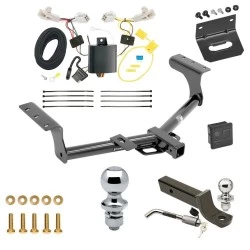 Ultimate Tow Package For 13-18 Toyota RAV4 All Models Trailer Hitch w/ Wiring 2" Drop Mount Dual 2" and 1-7/8" Ball Lock Bracket Cover 2" Receiver
