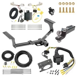 Trailer Hitch Tow Package w/ 7-Way RV Wiring For 13-18 Toyota RAV4 All Models w/ 2" Drop Mount 2" Ball Class 3 2" Receiver