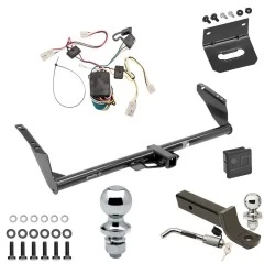 Ultimate Tow Package For 04-10 Toyota Sienna All Models Trailer Hitch w/ Wiring 2" Drop Mount Dual 2" and 1-7/8" Ball Lock Bracket Cover 2" Receiver