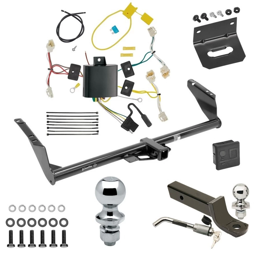 Ultimate Tow Package For 15-20 Toyota Sienna Exc SE Trailer Hitch w/ Wiring 2" Drop Mount Dual 2" and 1-7/8" Ball Lock Bracket Cover 2" Receiver