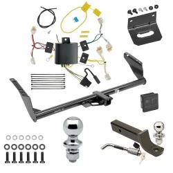 Ultimate Tow Package For 15-20 Toyota Sienna Exc SE Trailer Hitch w/ Wiring 2" Drop Mount Dual 2" and 1-7/8" Ball Lock Bracket Cover 2" Receiver
