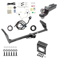 Trailer Hitch Tow Package w/ 7-Way RV Wiring For 15-20 Toyota Sienna Except SE w/ 2" Drop Mount 2" Ball Class 3 2" Receiver Except SE 