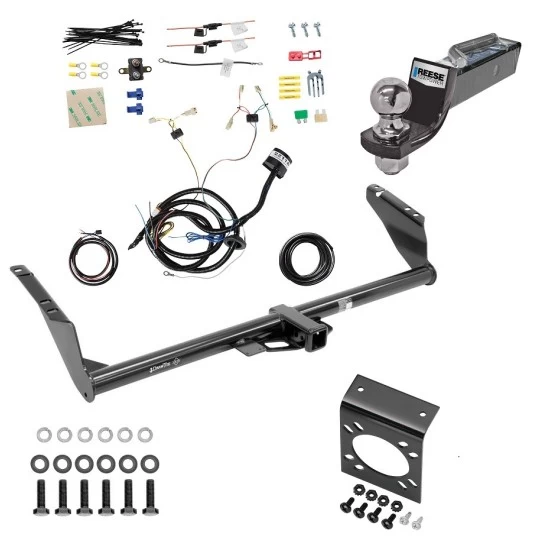 Trailer Hitch Tow Package w/ 7-Way RV Wiring For 15-20 Toyota Sienna Except SE w/ 2" Drop Mount 2" Ball Class 3 2" Receiver Except SE 