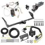 Trailer Hitch Tow Package w/ 7-Way RV Wiring For 04-10 Toyota Sienna All Models w/ 2" Drop Mount 2" Ball Class 3 2" Receiver