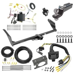 Trailer Hitch Tow Package w/ 7-Way RV Wiring For 11-14 Toyota Sienna (15-20 SE ONLY) w/ 2" Drop Mount 2" Ball Class 3 2" Receiver