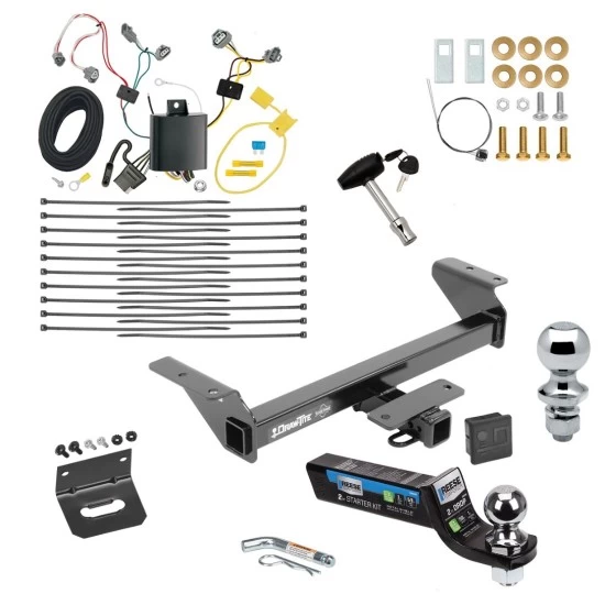 Ultimate Class 4 7K Tow Package For 16-23 Toyota Tacoma All Models Trailer Hitch w/ Wiring 2" Drop Mount Dual 2" and 1-7/8" Ball Lock Bracket Cover 2" Receiver