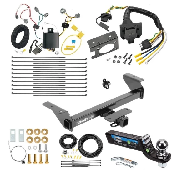 Class 4 7K Trailer Hitch Tow Package w/ 7-Way RV Wiring For 16-23 Toyota Tacoma All Models w/ 2" Drop Mount 2" Ball 2" Receiver