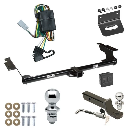 Ultimate Tow Package For 99-04 Honda Odyssey All Models Trailer Hitch w/ Wiring 2" Drop Mount Dual 2" and 1-7/8" Ball Lock Bracket Cover 2" Receiver
