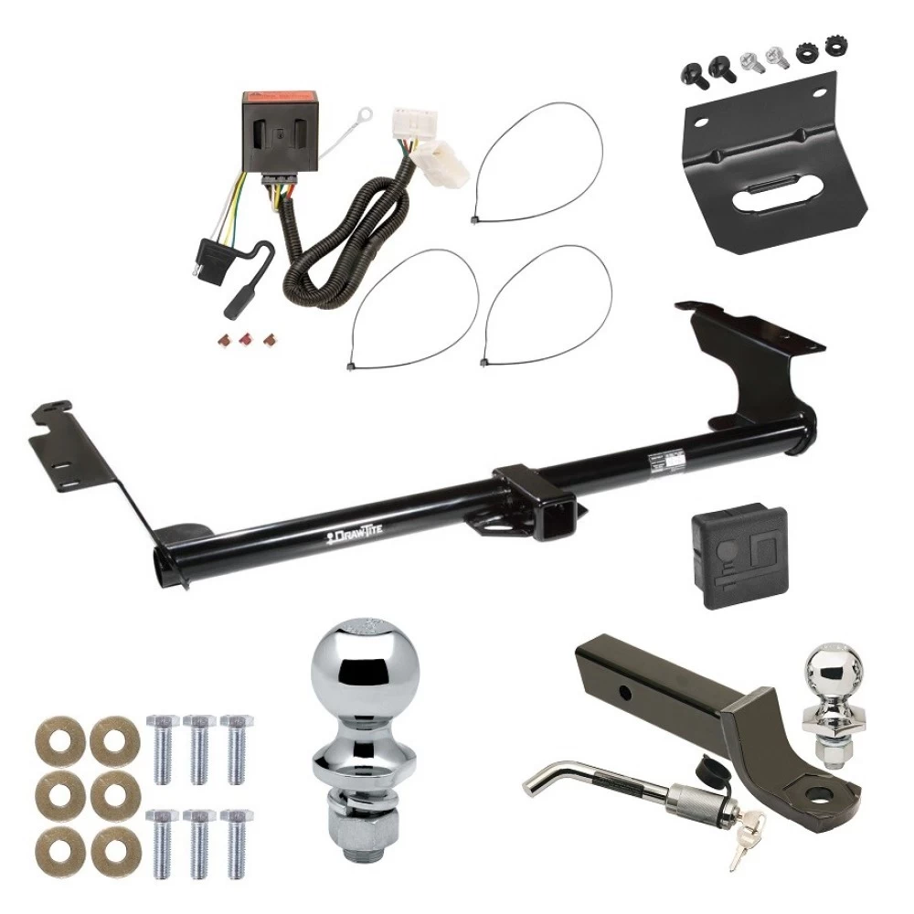 Ultimate Tow Package For 11-17 Honda Odyssey All Models Trailer Hitch w/ Wiring 2" Drop Mount Dual 2" and 1-7/8" Ball Lock Bracket Cover 2" Receiver