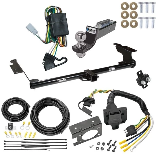 Trailer Hitch Tow Package w/ 7-Way RV Wiring For 99-04 Honda Odyssey All Models w/ 2" Drop Mount 2" Ball Class 3 2" Receiver