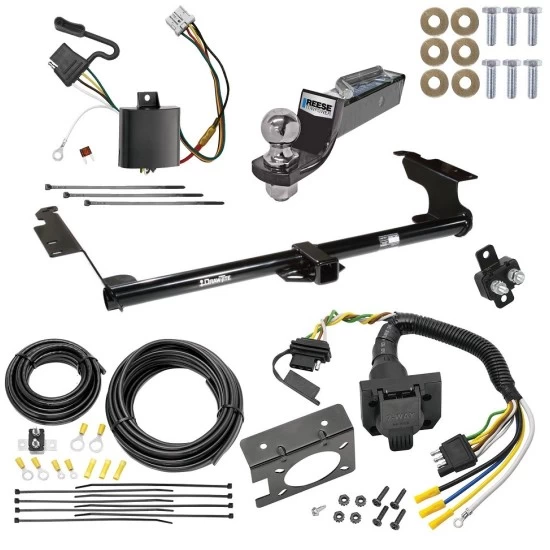 Trailer Hitch Tow Package w/ 7-Way RV Wiring For 05-10 Honda Odyssey All Models w/ 2" Drop Mount 2" Ball Class 3 2" Receiver