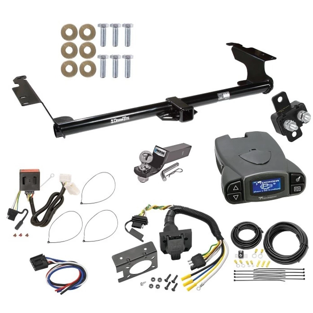 Trailer Hitch Tow Package Prodigy P3 Brake Control For 11-17 Honda Odyssey All Models w/ 7-Way RV Wiring 2" Drop Mount 2" Ball Class 3 2" Receiver Draw-Tite Tekonsha