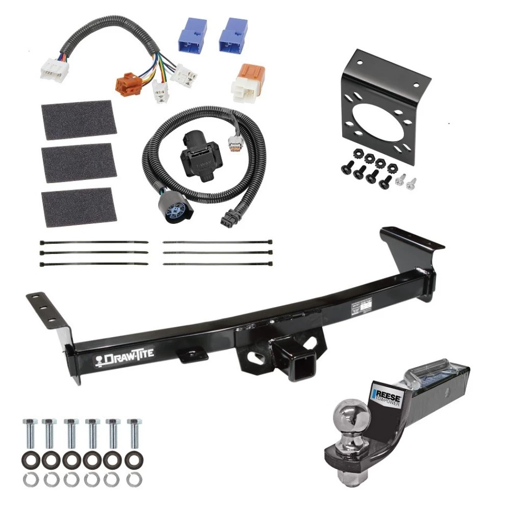 Trailer Hitch Tow Package w/ 7-Way RV Wiring For 05-24 Nissan Frontier 09-12 Suzuki Equator w/ 2" Drop Mount 2" Ball Class 3 2" Receiver All Models Trailer Hitch Tow Package w/ 7-Way RV Wiring For 05-24 Nissan Frontier 09-12 Suzuki Equator w/ 2" Drop Mount 2" Ball Class 3 2" Receiver All Models