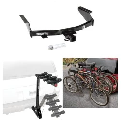 Trailer Hitch w/ 4 Bike Rack For 07-12 Dodge Nitro Approved for Recreational & Offroad Use Carrier for Adult Woman or Child Bicycles Foldable