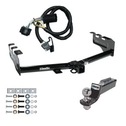 Tow Package For 99-13 Chevy Silverado GMC Sierra 1500 HD 99-04 2500 LD (07-07 Classic) Standard or Step Bumper Trailer Hitch w/ Wiring 2" Drop Mount 2" Ball 2" Receiver