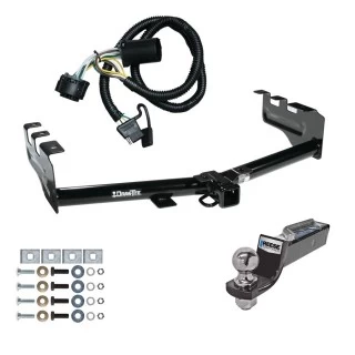Tow Package For 99-13 Chevy Silverado GMC Sierra 1500 HD 99-04 2500 LD (07-07 Classic) Standard or Step Bumper Trailer Hitch w/ Wiring 2" Drop Mount 2" Ball 2" Receiver
