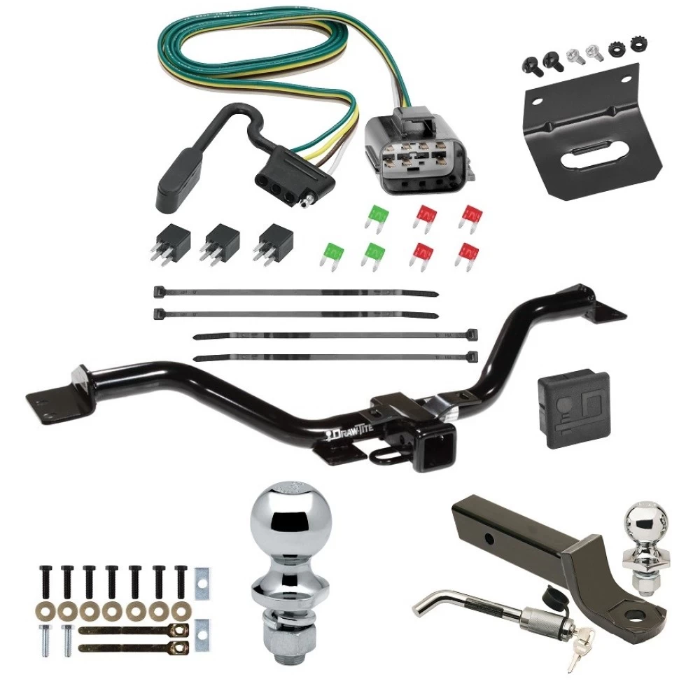 Ultimate Tow Package For 13-17 GMC Acadia Limited Buick Enclave Chevy Traverse Trailer Hitch w/ Wiring 2" Drop Mount Dual 2" and 1-7/8" Ball Lock Bracket Cover 2" Receiver