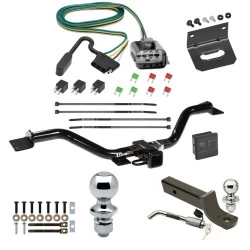 Ultimate Tow Package For 13-17 GMC Acadia Limited Buick Enclave Chevy Traverse Trailer Hitch w/ Wiring 2" Drop Mount Dual 2" and 1-7/8" Ball Lock Bracket Cover 2" Receiver