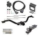Trailer Hitch Tow Package w/ 7-Way RV Wiring For 13-17 GMC Acadia Limited Buick Enclave Chevy Traverse w/ 2" Drop Mount 2" Ball Class 3 2" Receiver