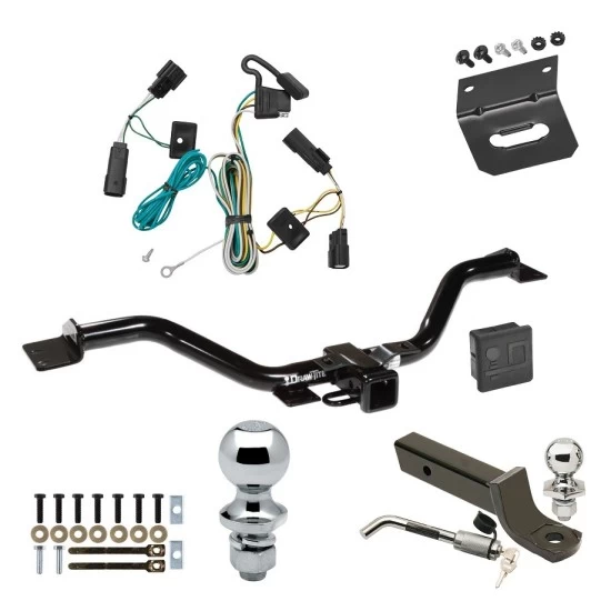 Ultimate Tow Package For 07-09 Saturn Outlook Trailer Hitch w/ Wiring 2" Drop Mount Dual 2" and 1-7/8" Ball Lock Bracket Cover 2" Receiver 