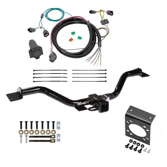 Trailer Hitch w/ 7-Way RV Wiring For 07-17 GMC Acadia Limited Buick Enclave Chevy Traverse 07-09 Saturn Outlook Class 3 2" Receiver All Models