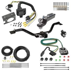 Trailer Hitch Tow Package w/ 7-Way RV Wiring For 13-17 GMC Acadia Limited Buick Enclave Chevy Traverse w/ 2" Drop Mount 2" Ball Class 3 2" Receiver