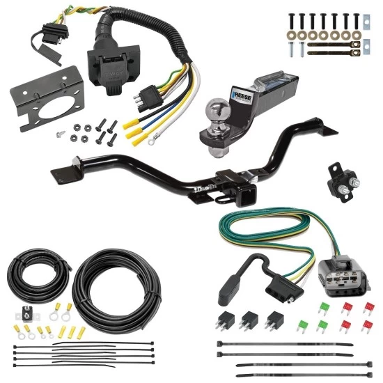 Trailer Hitch Tow Package w/ 7-Way RV Wiring For 13-17 GMC Acadia Limited Buick Enclave Chevy Traverse w/ 2" Drop Mount 2" Ball Class 3 2" Receiver