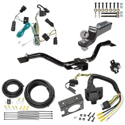 Trailer Hitch Tow Package w/ 7-Way RV Wiring For 07-17 GMC Acadia Limited Buick Enclave Chevy Traverse 07-09 Saturn Outlook w/ 2" Drop Mount 2" Ball Class 3 2" Receiver