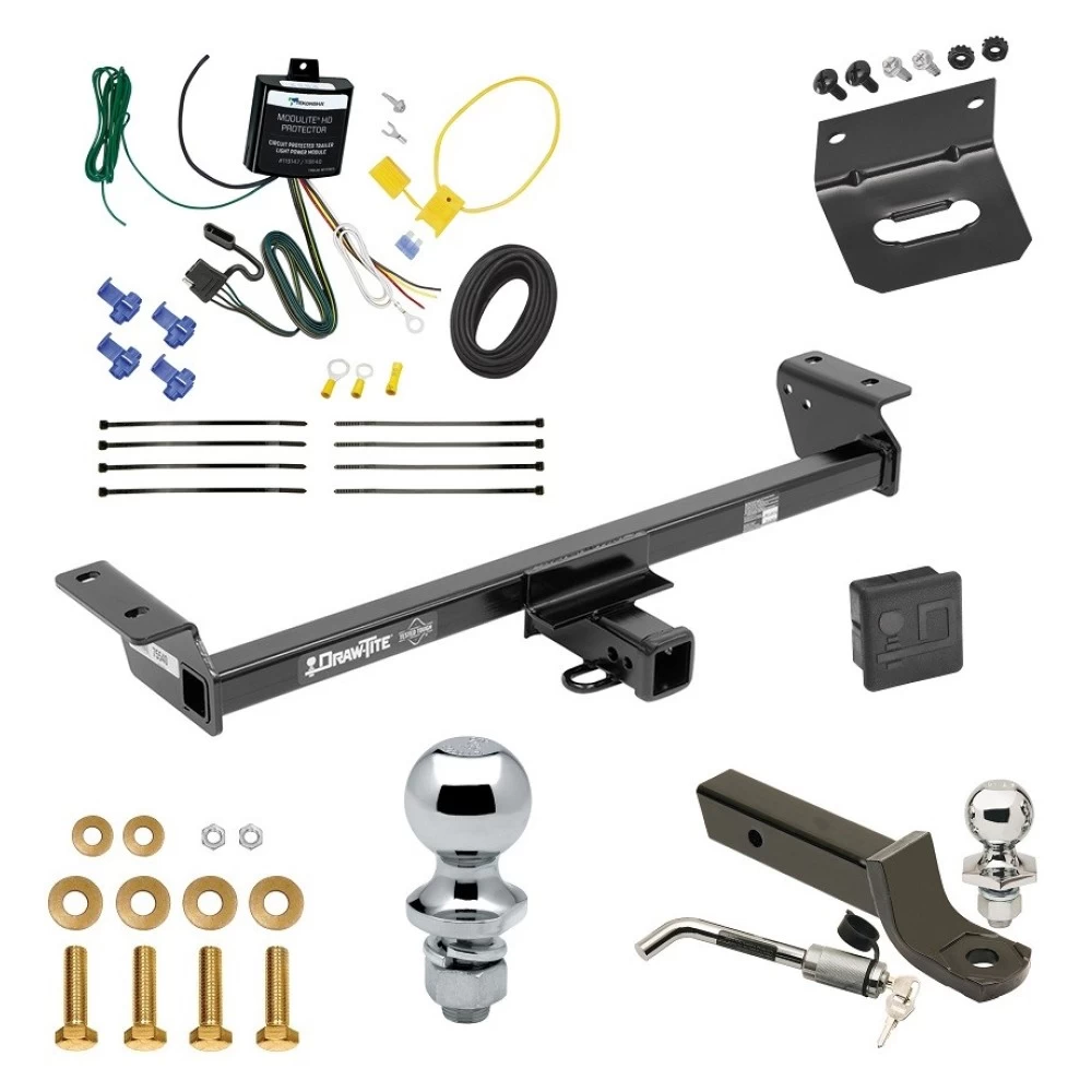 Ultimate Tow Package For 16-22 Lexus RX350 RX450h Trailer Hitch w/ Wiring 2" Drop Mount Dual 2" and 1-7/8" Ball Lock Bracket Cover 2" Receiver