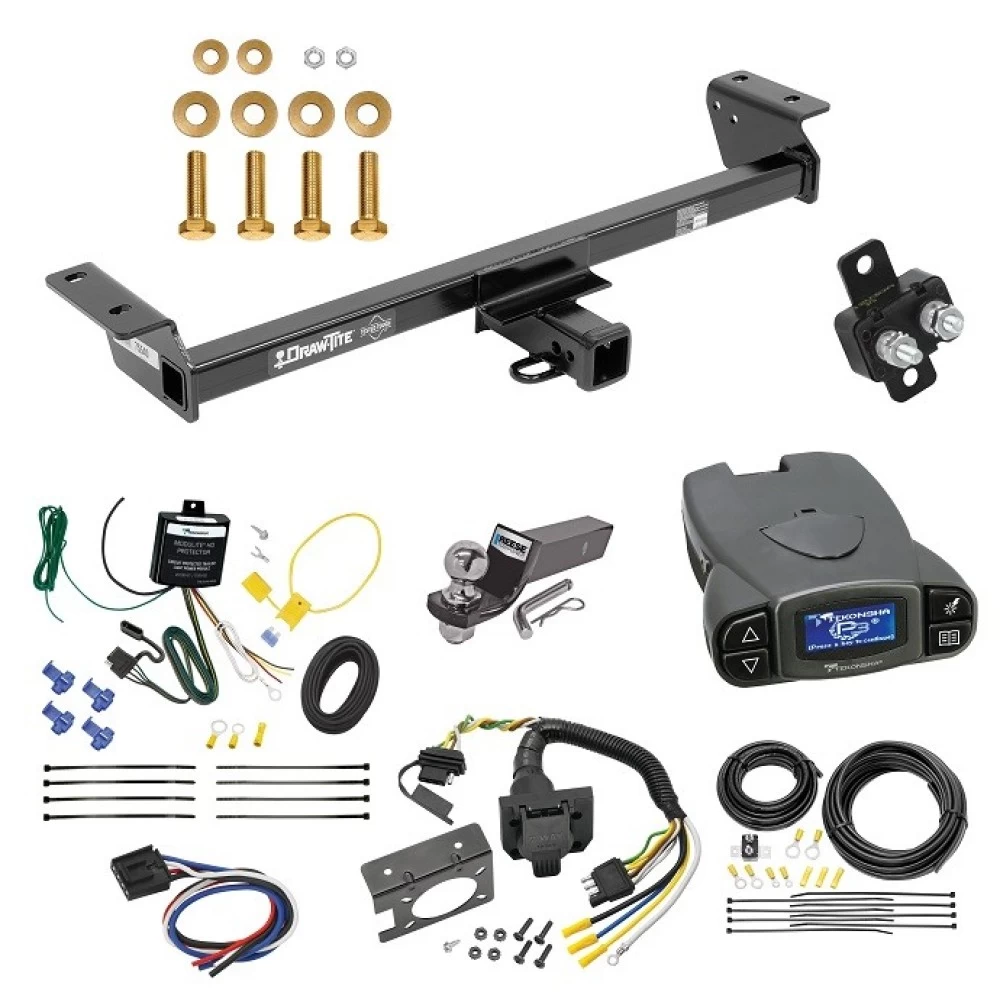 Trailer Hitch Tow Package Prodigy P3 Brake Control For 16-22 Lexus RX350 RX450h w/ 7-Way RV Wiring 2" Drop Mount 2" Ball Class 3 2" Receiver Draw-Tite Tekonsha