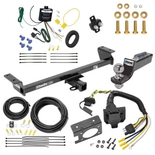 Trailer Hitch Tow Package w/ 7-Way RV Wiring For 16-22 Lexus RX350 RX450h w/ 2" Drop Mount 2" Ball Class 3 2" Receiver