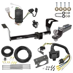Trailer Hitch Tow Package w/ 7-Way RV Wiring For 07-11 Honda CR-V All Models w/ 2" Drop Mount 2" Ball Class 3 2" Receiver